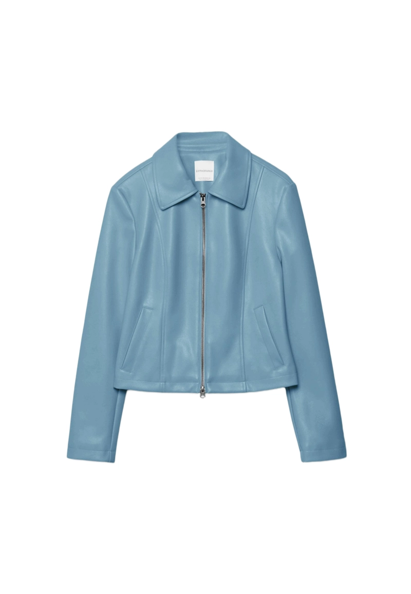 Приталенная куртка из искусственной кожи