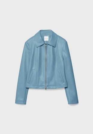 Приталенная куртка из искусственной кожи- Заказать в России