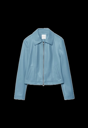 Приталенная куртка из искусственной кожи- Заказать в России