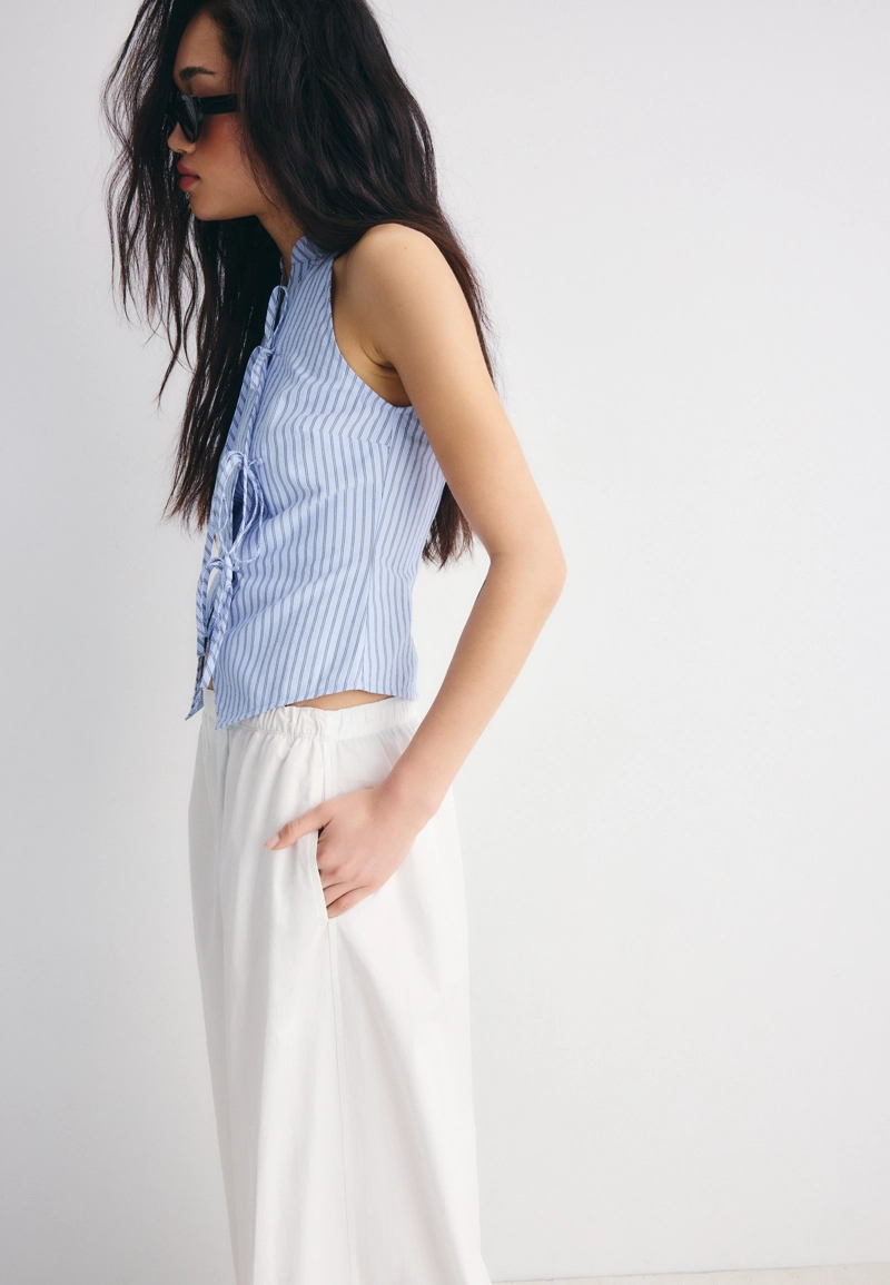 Объемные брюки из поплина