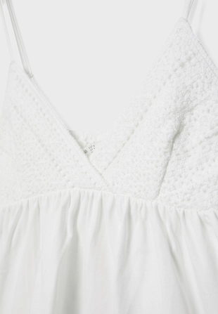 Топ на бретелях с отделкой кроше- Заказать в России