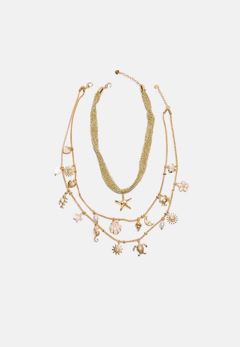 Набор из двух колье с морскими подвесками