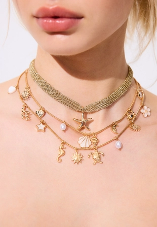 Набор из двух колье с морскими подвесками- Заказать в России