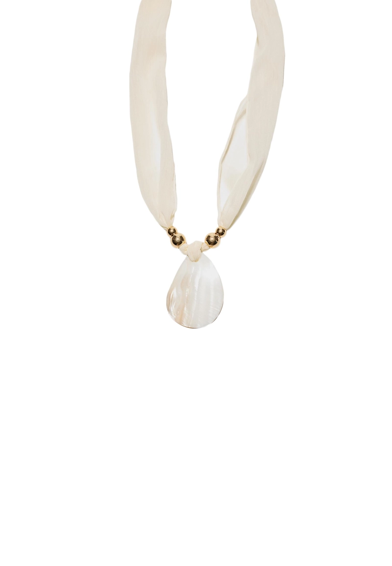 Тканевое колье под перламутр