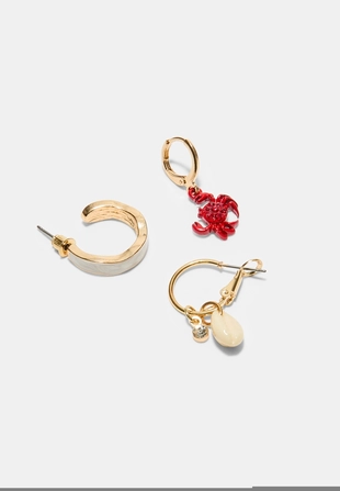 Набор из 9 серег «Краб» с блестящей отделкой- Заказать в России