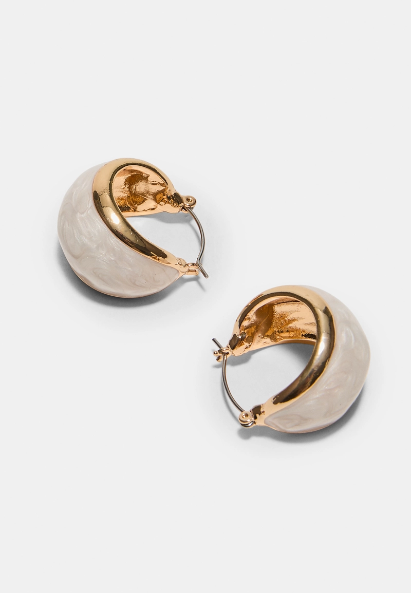 Набор из 2-х эмалированных серег-ракушек