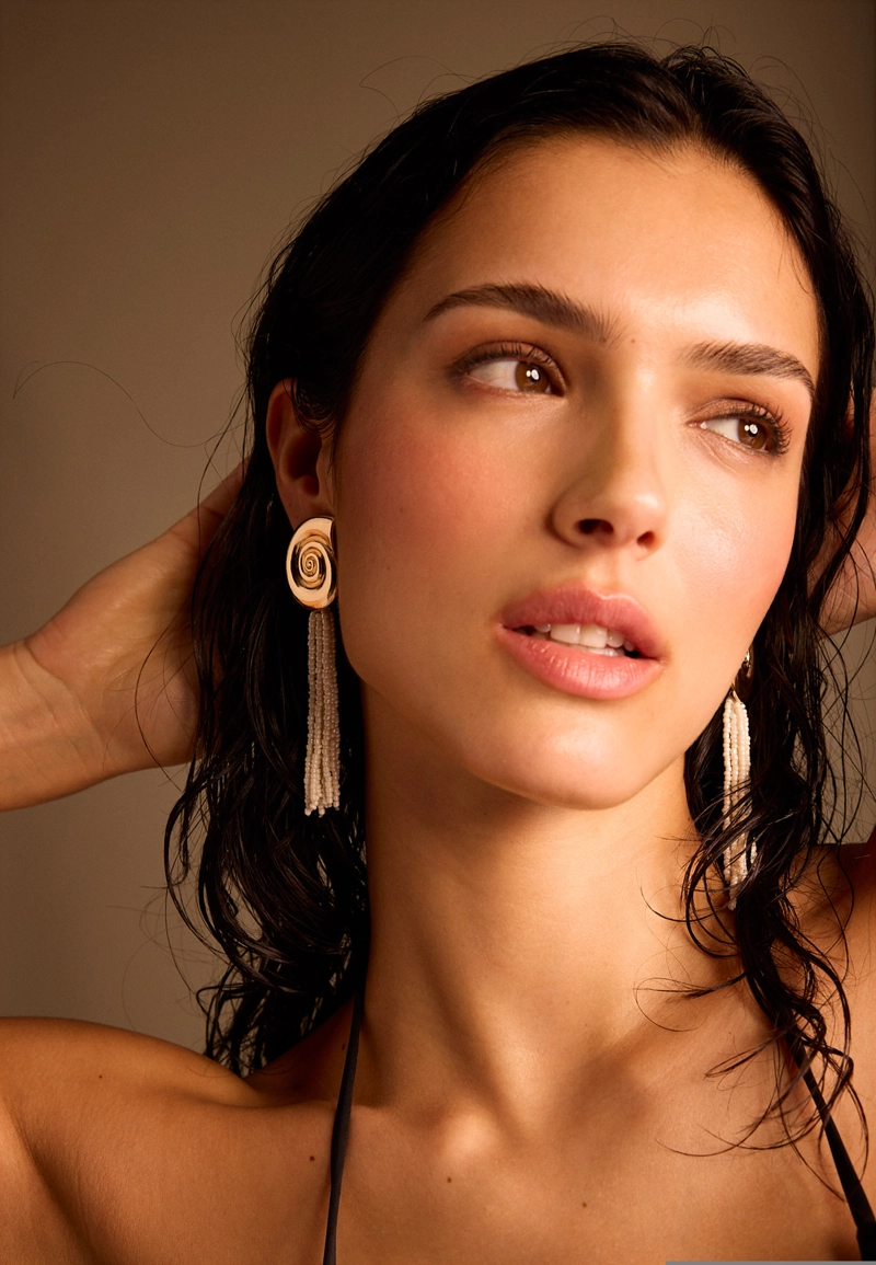 Серьги-ракушки каскадные