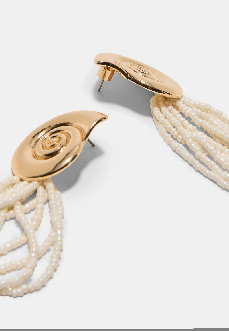 Серьги-ракушки каскадные