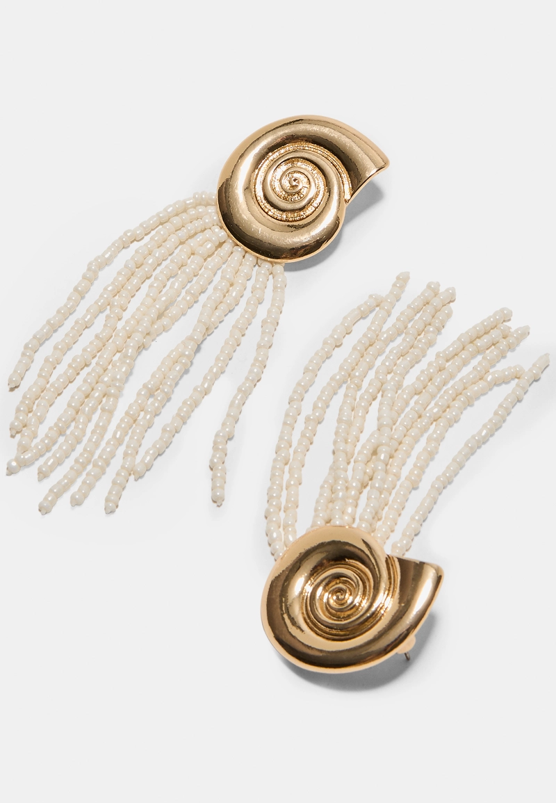 Серьги-ракушки каскадные