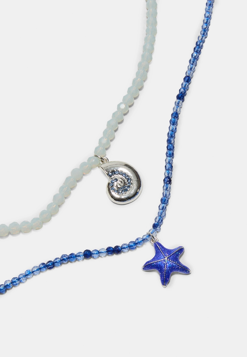 Набор колье с морскими бусинами