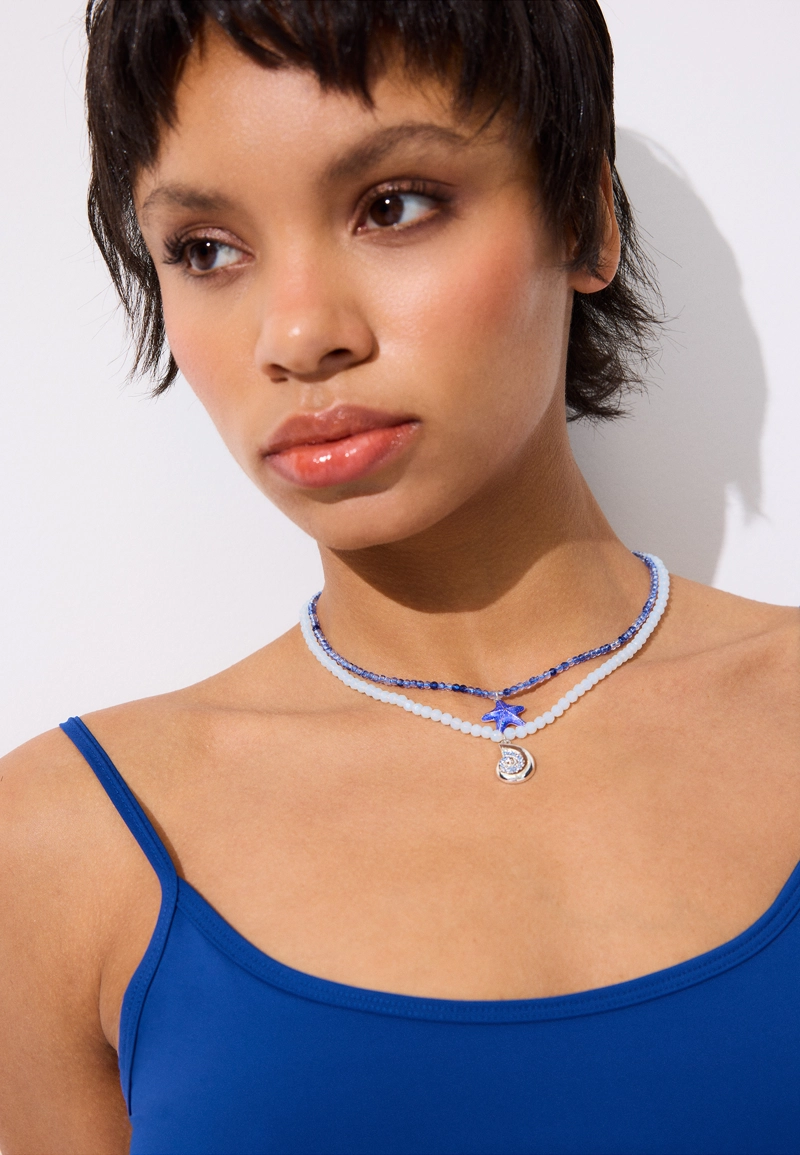 Набор колье с морскими бусинами