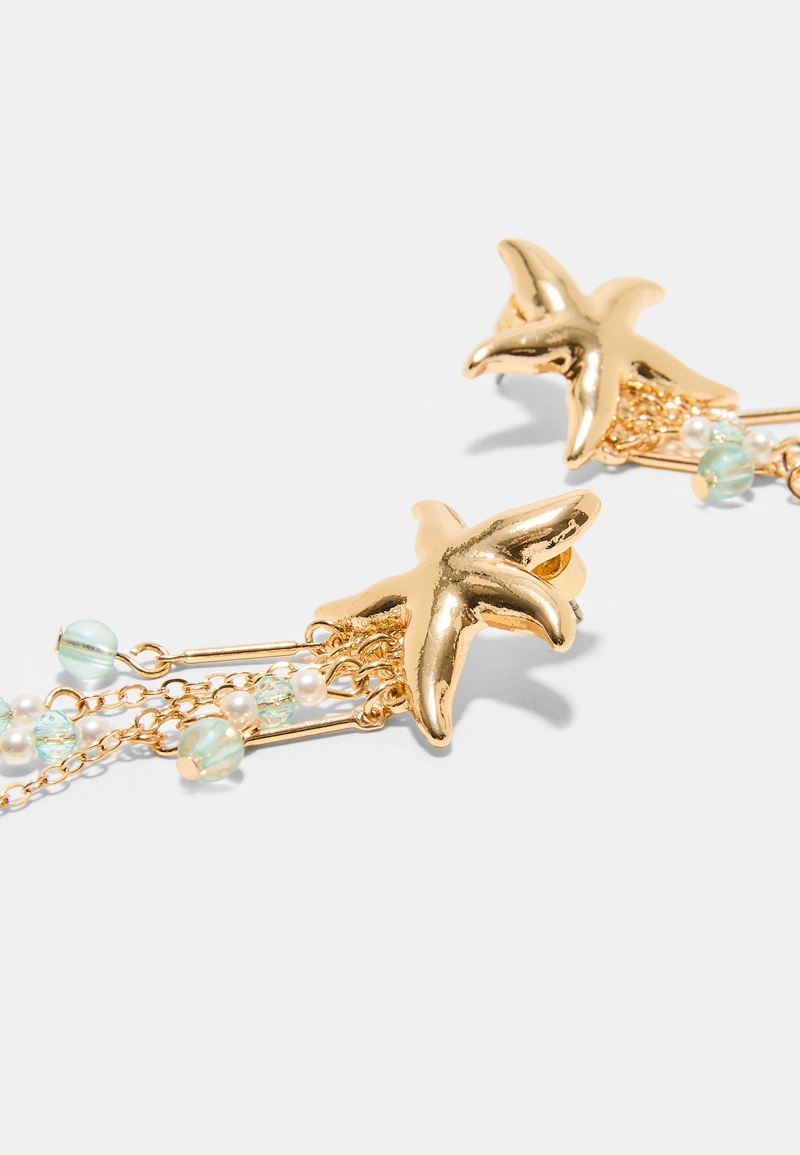 Серьги-каскады со звездами