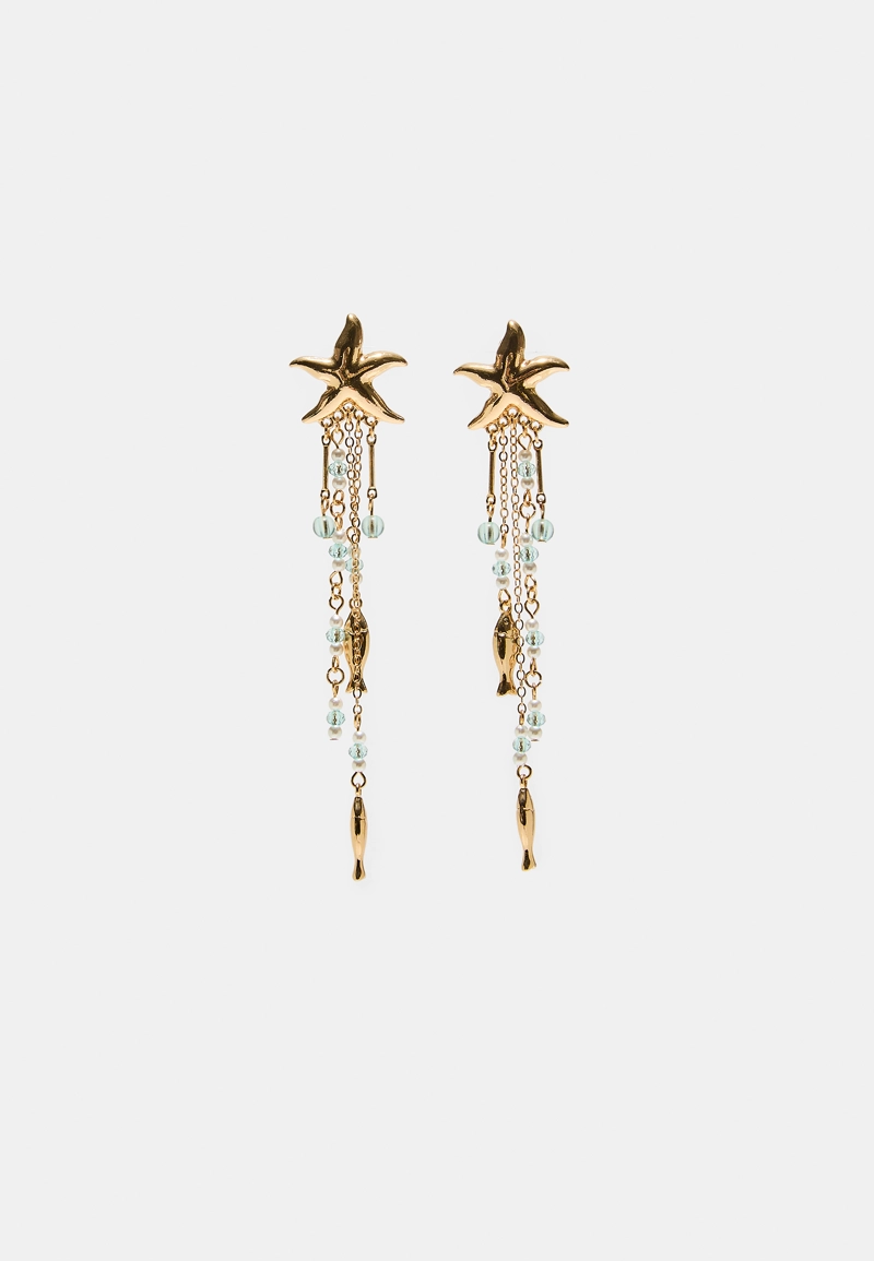 Серьги-каскады со звездами