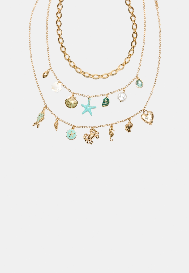 Набор из 3 колье с морскими подвесками