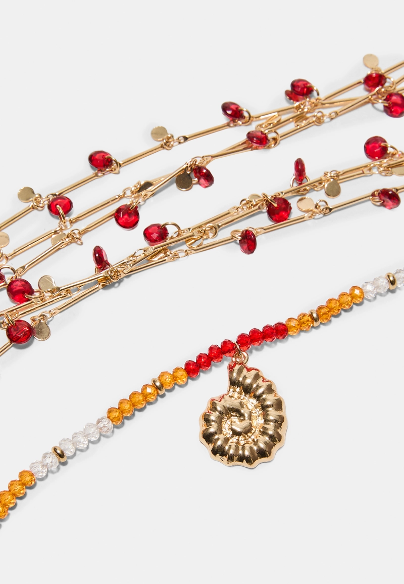 Набор из 2 колье с ракушкой