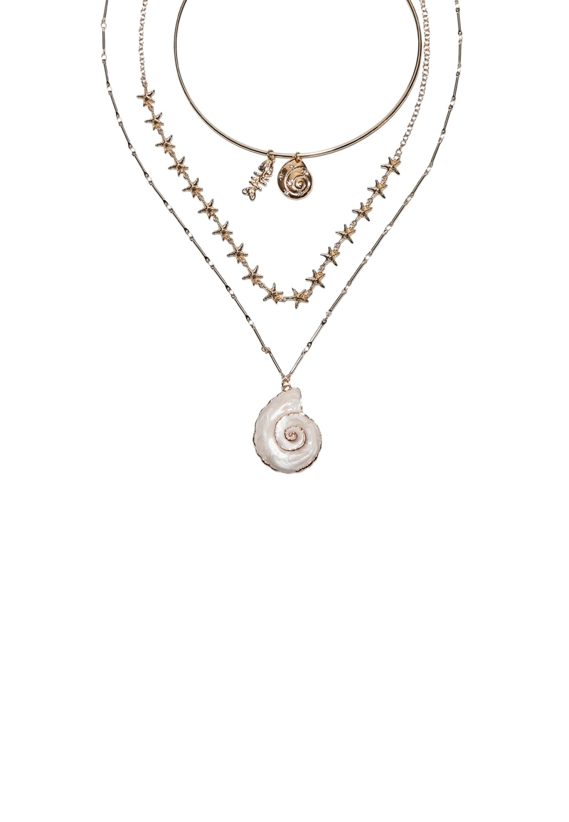 Набор из 3 колье с подвесками-ракушками