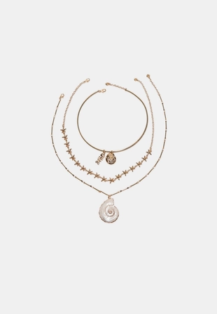 Набор из 3 колье с подвесками-ракушками- Заказать в России