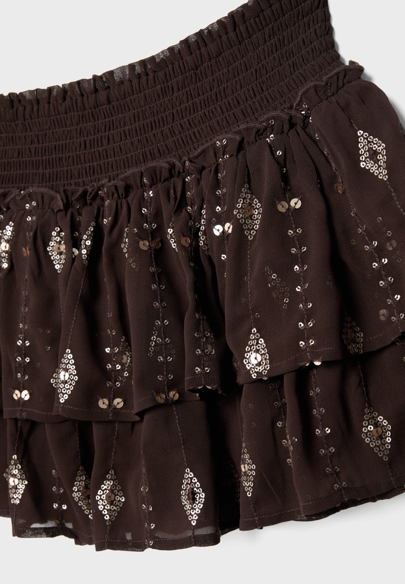 Мини-юбка с вышивкой