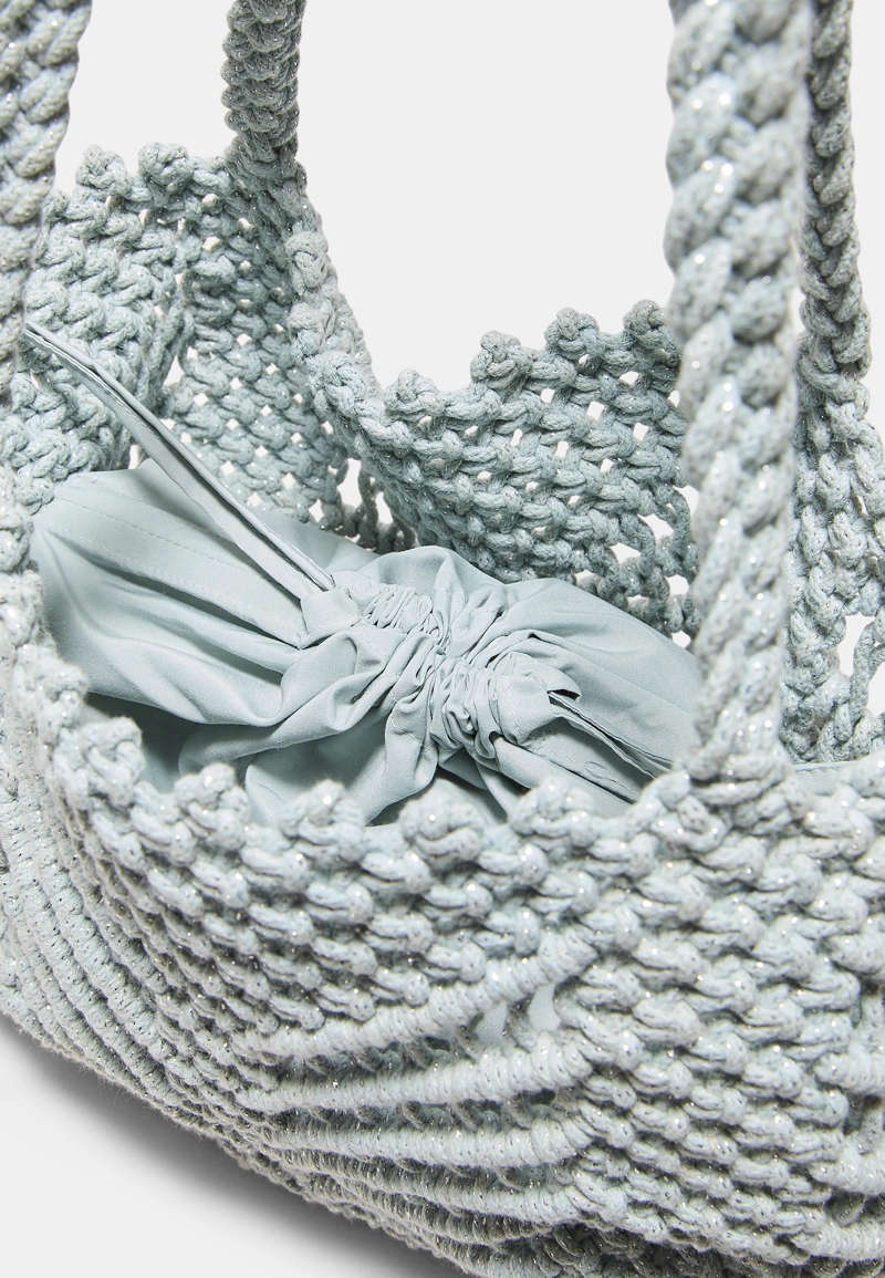 Сумка-шопер крючком с металлизированной нитью