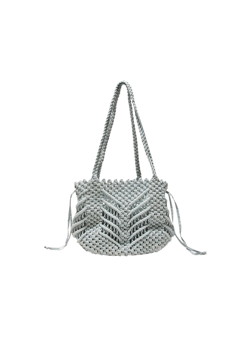 Сумка-шопер крючком с металлизированной нитью