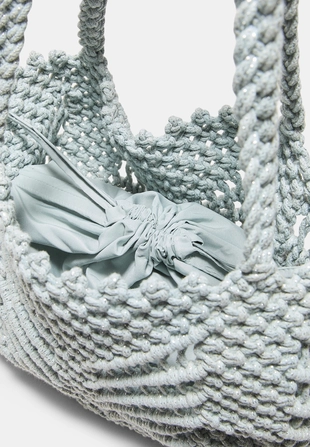 Сумка-шопер крючком с металлизированной нитью- Заказать в России