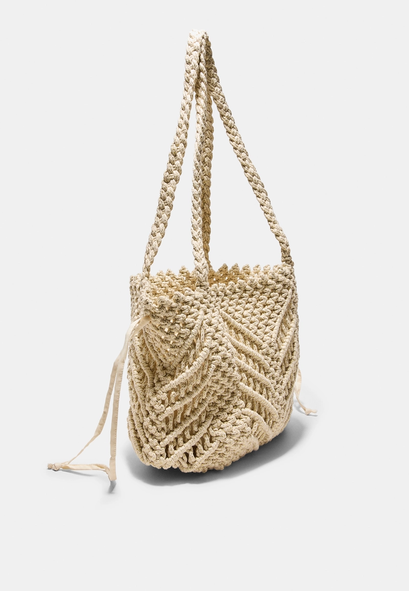 Сумка-шопер крючком с металлизированной нитью