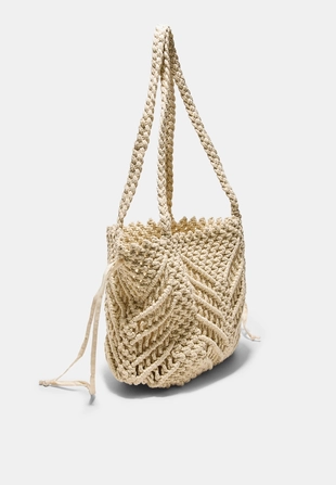 Сумка-шопер крючком с металлизированной нитью- Заказать в России