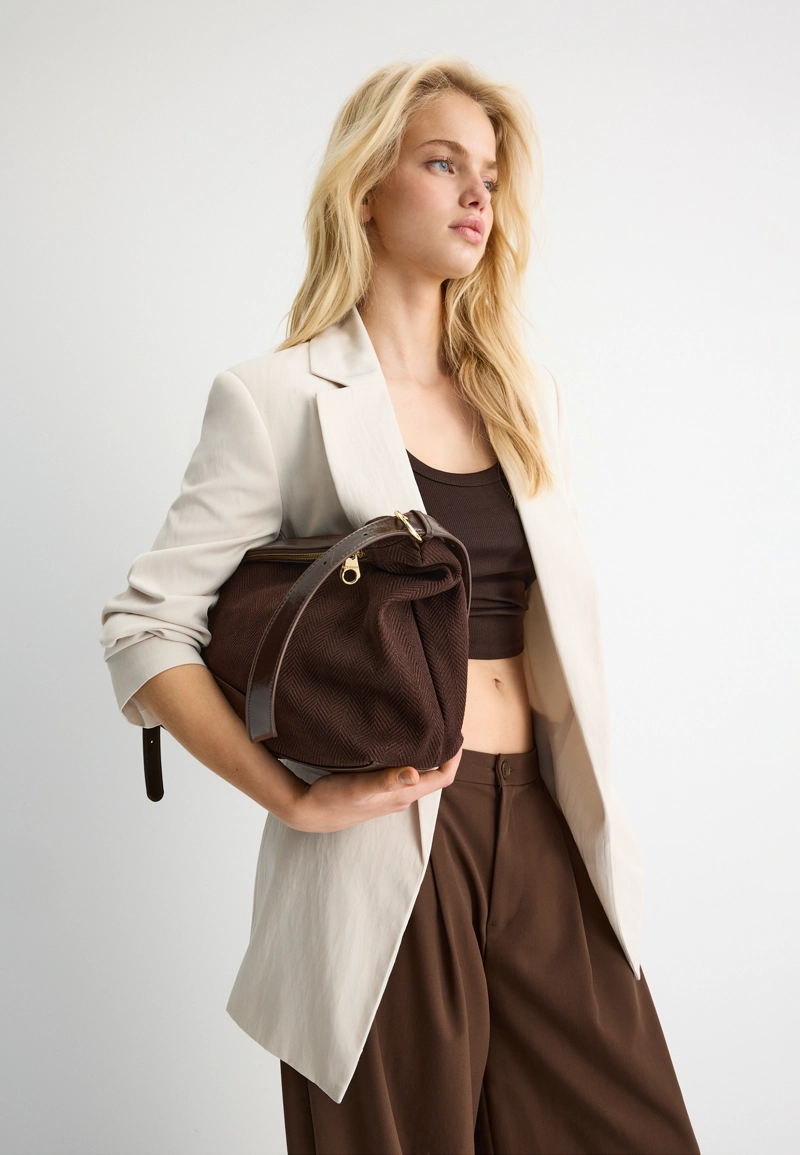 Комбинированная сумка-шопер из канваса