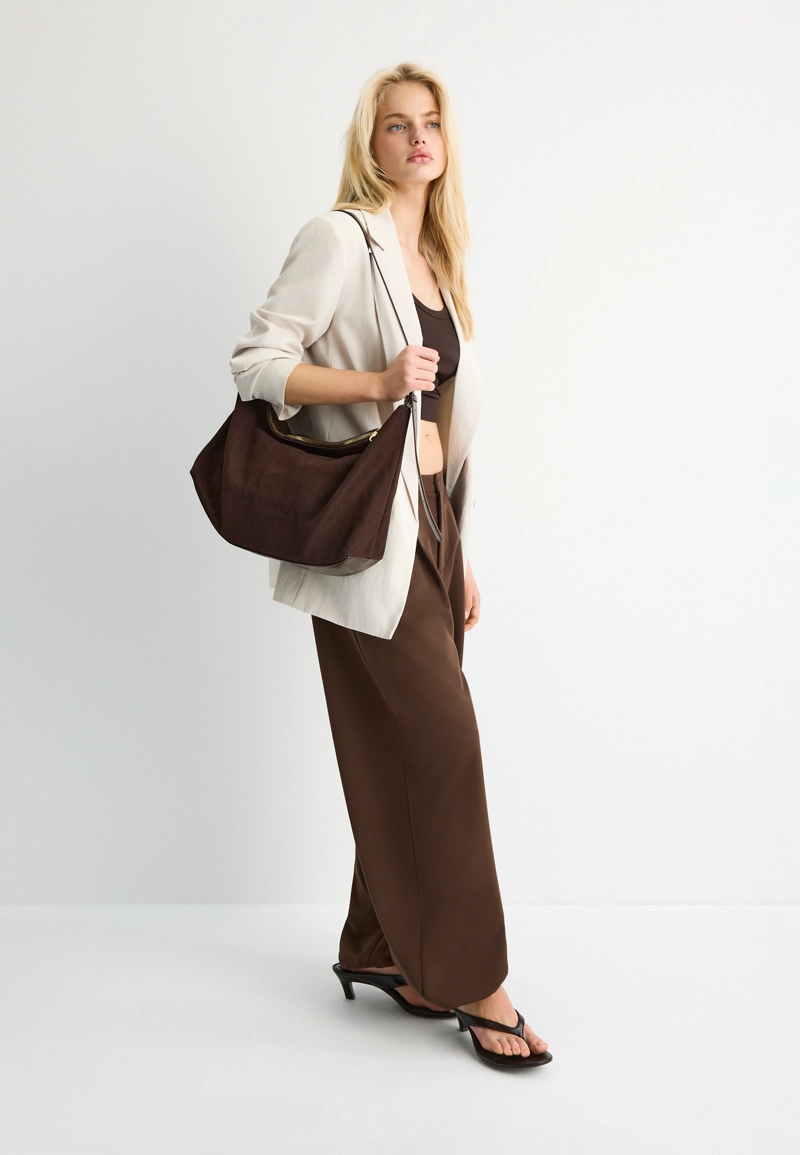 Комбинированная сумка-шопер из канваса