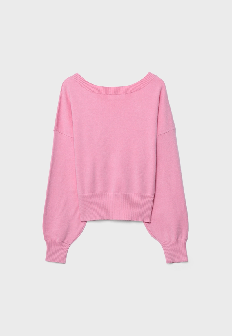 Свитер с V-образным вырезом и рукавами «летучая мышь»