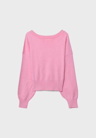 Свитер с V-образным вырезом и рукавами «летучая мышь»- Заказать в России