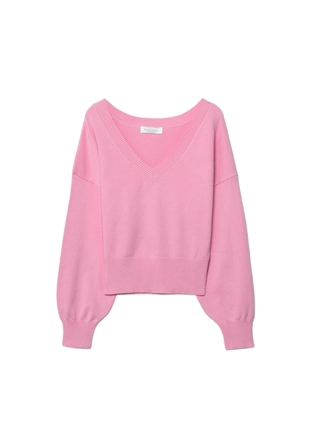 Свитер с V-образным вырезом и рукавами «летучая мышь»- Заказать в России