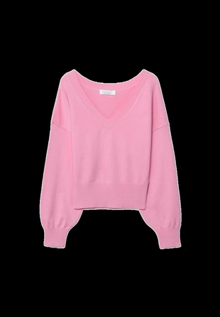 Свитер с V-образным вырезом и рукавами «летучая мышь»- Заказать в России