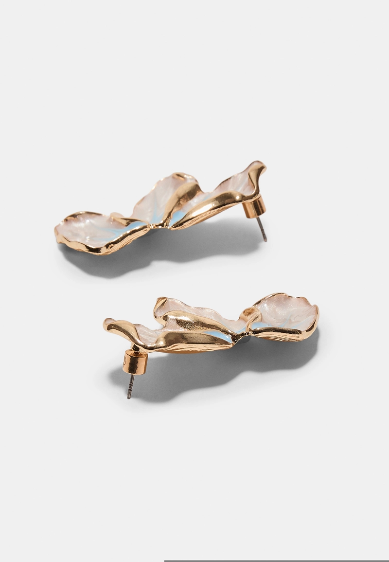 Серьги-вееры с эмалью