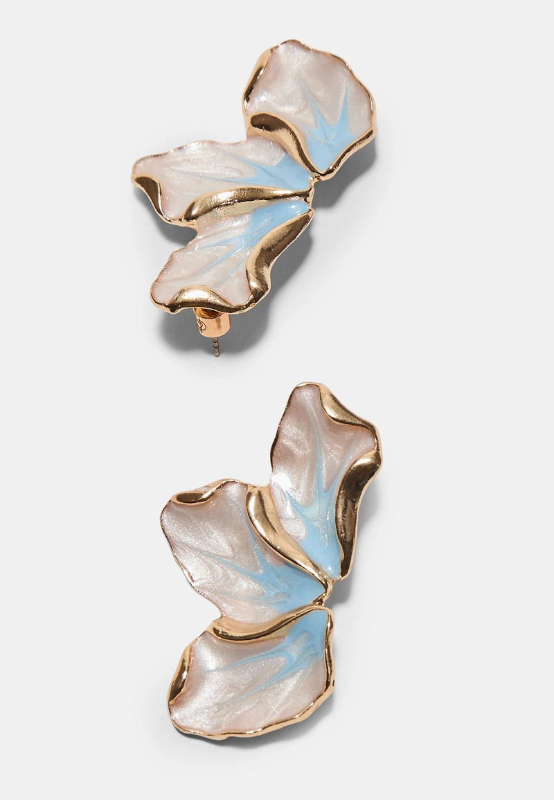 Серьги-вееры с эмалью