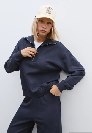 Толстовка с воротником-стойкой на молнии- Заказать в России