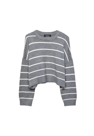 Укороченный полосатый трикотажный свитер- Заказать в России