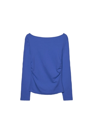 Футболка с длинными рукавами и сборками- Заказать в России