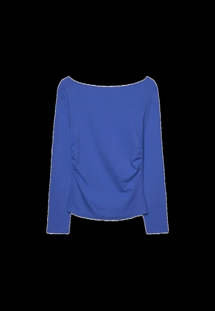 Футболка с длинными рукавами и сборками- Заказать в России