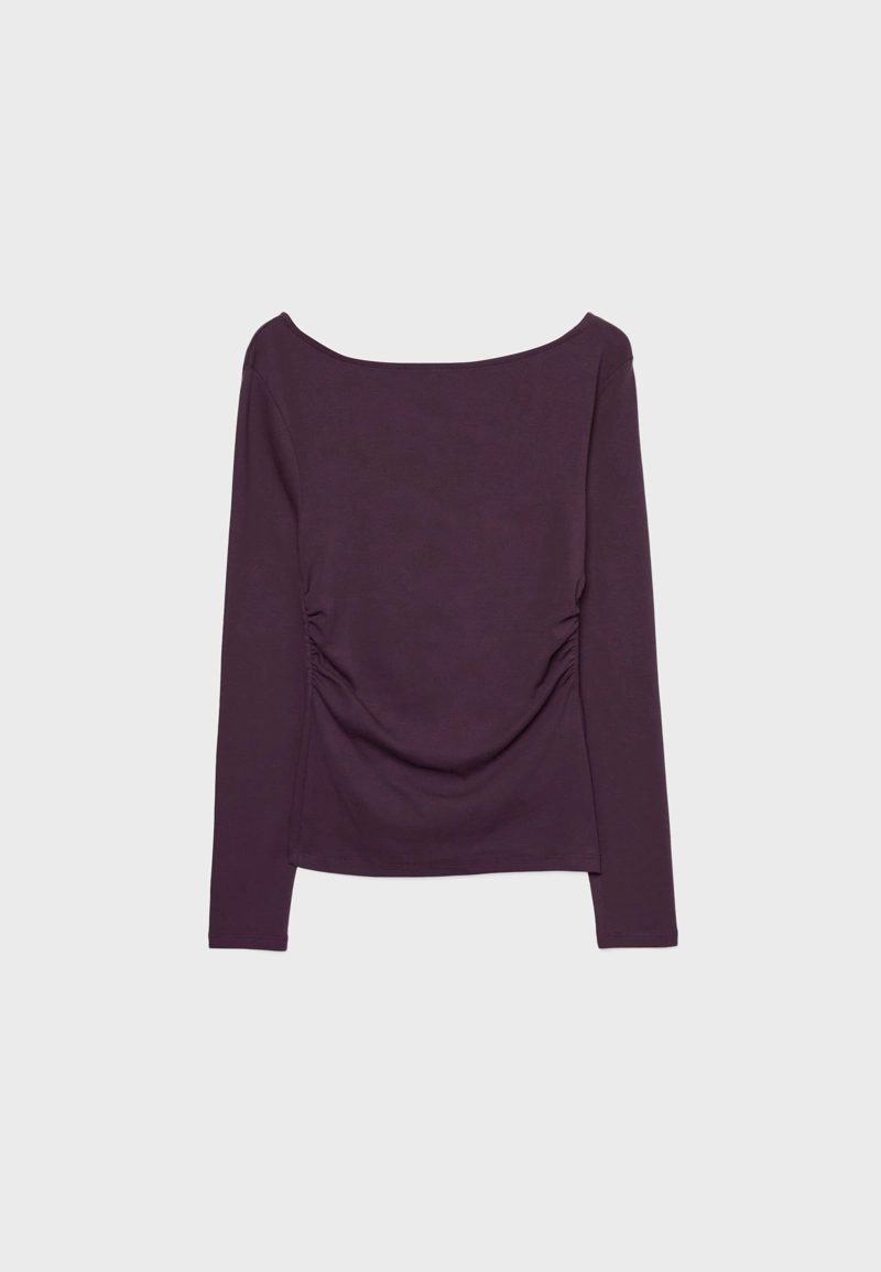 Футболка с длинными рукавами и сборками