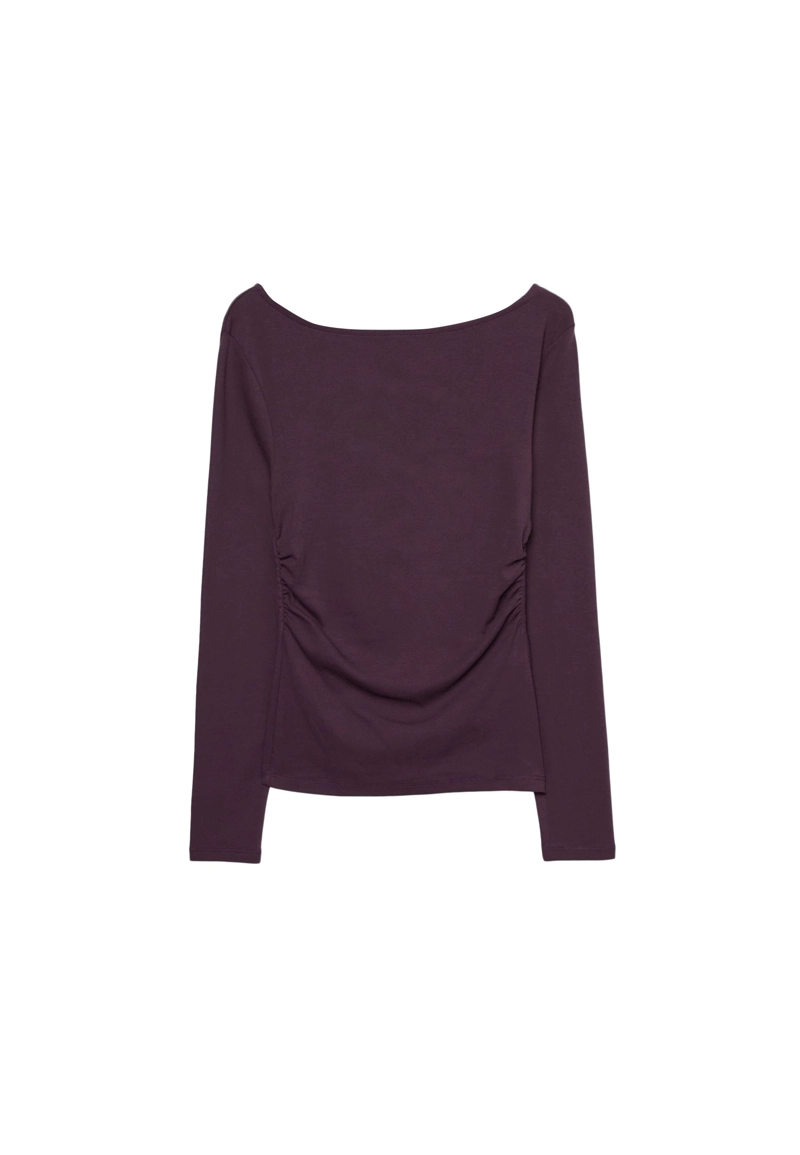 Футболка с длинными рукавами и сборками