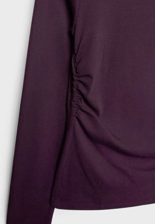 Футболка с длинными рукавами и сборками- Заказать в России