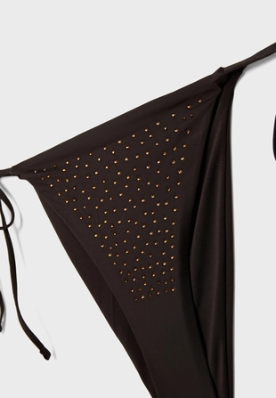 Плавки бикини бразильяно с блестящей отделкой- Заказать в России