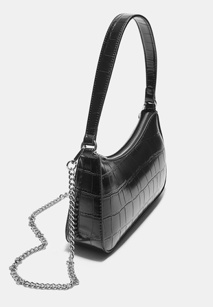 Сумка на плечо с цепочкой и тиснением под крокодиловую кожу- Заказать в России