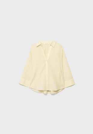 Рубашка с рукавом в стиле кимоно, эффект льна- Заказать в России