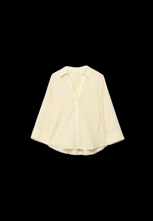 Рубашка с рукавом в стиле кимоно, эффект льна- Заказать в России