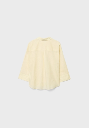 Рубашка с рукавом в стиле кимоно, эффект льна- Заказать в России