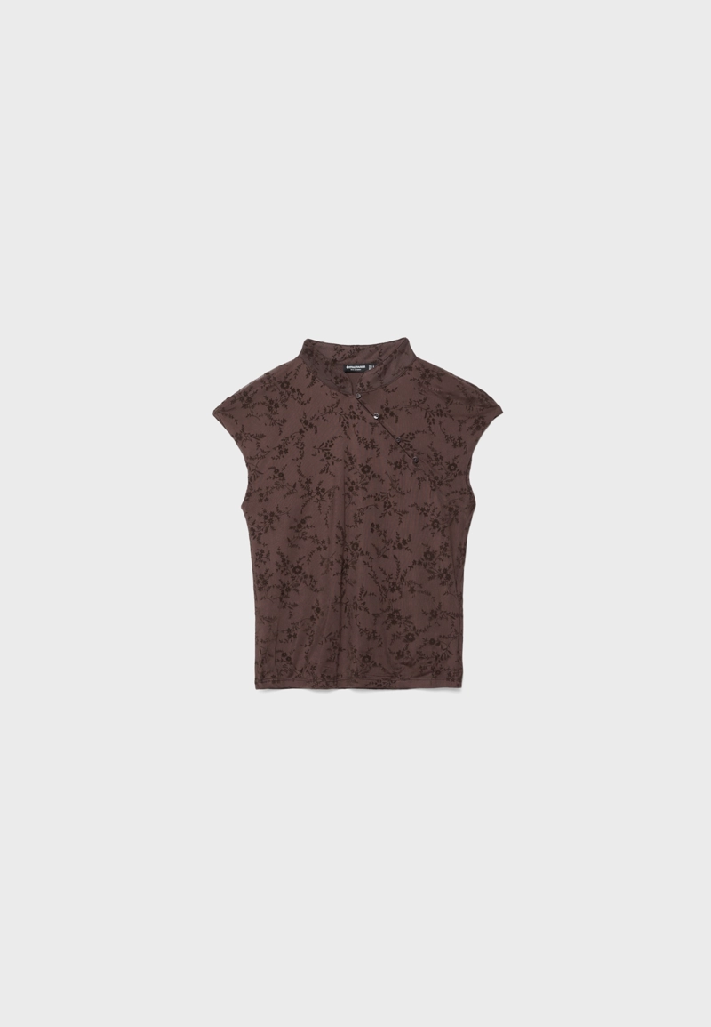 Флокированная футболка в стиле ципао