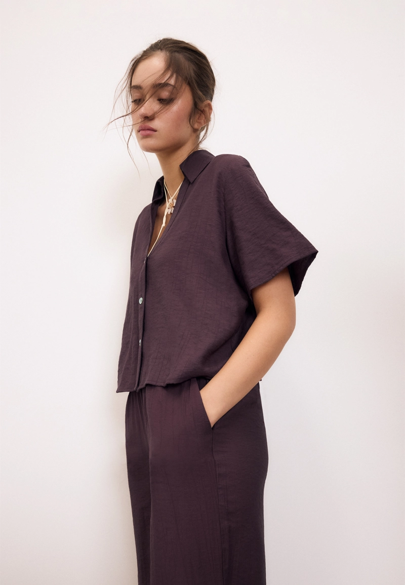 Рубашка свободного кроя на пуговицах