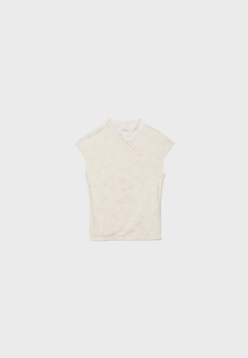 Флокированная футболка в стиле ципао